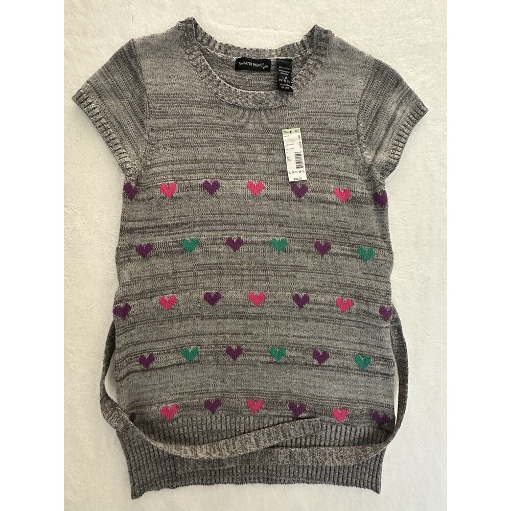 Sweater Project Girls Gray Sweater L (14.5" - 16.5") NWT Belt Included (8020)